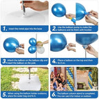 2 Sets Adjustable Balloon Column Stand Kit with Bases( Navy Blue and Gold), alternate view 6