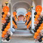 2 Sets Adjustable Balloon Column Stand Kit with Bases( Orange and Black), alternate view 2