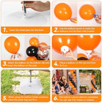 2 Sets Adjustable Balloon Column Stand Kit with Bases( Orange and Black), alternate view 5