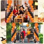 2 Sets Adjustable Balloon Column Stand Kit with Bases( Orange and Black), alternate view 6