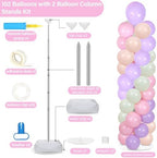 2 Sets Adjustable Balloon Column Stand Kit with Bases(Pastel Pink), alternate view 3