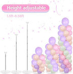 2 Sets Adjustable Balloon Column Stand Kit with Bases(Pastel Pink), alternate view 5