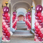 2 Sets Adjustable Balloon Column Stand Kit with Bases(Pink & Red), alternate view 2
