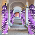 2 Sets Adjustable Balloon Column Stand Kit with Bases(Purple), alternate view 2