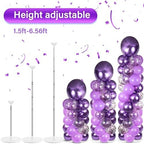 2 Sets Adjustable Balloon Column Stand Kit with Bases(Purple), alternate view 5