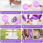 2 Sets Adjustable Balloon Column Stand Kit with Bases(Purple), alternate view 6
