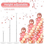 2 Sets Adjustable Balloon Column Stand Kit with Bases( Rose Gold), alternate view 5