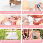 2 Sets Adjustable Balloon Column Stand Kit with Bases( Rose Gold), alternate view 6