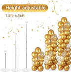 2 Sets Balloon Column Stand Kit Balloon Tower with Bases(Gold), alternate view 5