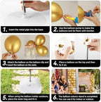 2 Sets Balloon Column Stand Kit Balloon Tower with Bases(Gold), alternate view 6