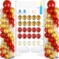 2 Sets Balloon Column Stand Kit Balloon Tower with Bases(Red Gold)