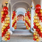 2 Sets Balloon Column Stand Kit Balloon Tower with Bases(Red Gold), alternate view 2