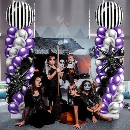 2 Sets Balloon Column Stand Kit, Halloween Nightmare Party Balloons, alternate view 2