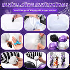 2 Sets Balloon Column Stand Kit, Halloween Nightmare Party Balloons, alternate view 5