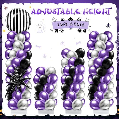 2 Sets Balloon Column Stand Kit, Halloween Nightmare Party Balloons, alternate view 6