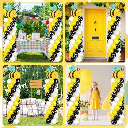 2 Sets Bee Balloon Column Stand Kit Adjustable Bee Party Balloon Decor, alternate view 6