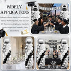 2 Sets Black Silver White Balloon Column Stand Kit, Adjustable Floor Tower with Foil & Latex Balloons for, alternate view 6