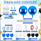 2 Sets Blue and Black White Balloon Column Stand Kit for, Adjustable Floor Balloon Arch Tower with Foil & Latex, alternate