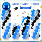 2 Sets Blue and Black White Balloon Column Stand Kit for, Adjustable Floor Balloon Arch Tower with Foil & Latex, alternate
