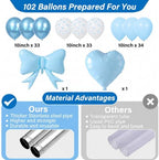 2 Sets Blue Bow Balloon Column Stand Adjustable Blue Heart Balloon Decor, alternate view 3