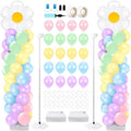 2 Sets Daisy Pastel Balloon Column Stand Kit for Macaron Boho Summer