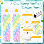 2 Sets Daisy Pastel Balloon Column Stand Kit for Macaron Boho Summer, alternate view 4