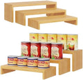 2 Sets DIY Bamboo Can Organizer for Pantry, 3-Tier 6-Piece Can Display Rack in Bamboo
