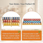 2 Sets DIY Bamboo Can Organizer for Pantry, 3-Tier 6-Piece Can Display Rack in Bamboo, alternate view 4