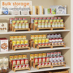 2 Sets DIY Bamboo Can Organizer for Pantry, 3-Tier 6-Piece Can Display Rack in Bamboo, alternate view 5