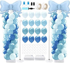 2 Sets Dusty Blue Bow Balloon Column Stand Kit