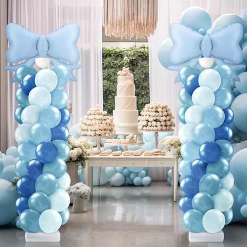 2 Sets Dusty Blue Bow Balloon Column Stand Kit, alternate view 2