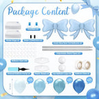 2 Sets Dusty Blue Bow Balloon Column Stand Kit, alternate view 3