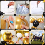 2 Sets Gold and Black Graduation Balloon Column Stand Kit for Class of 2026, Adjustable Floor Balloon Arch Tower, alternate
