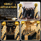 2 Sets Gold and Black Graduation Balloon Column Stand Kit for Class of 2026, Adjustable Floor Balloon Arch Tower, alternate