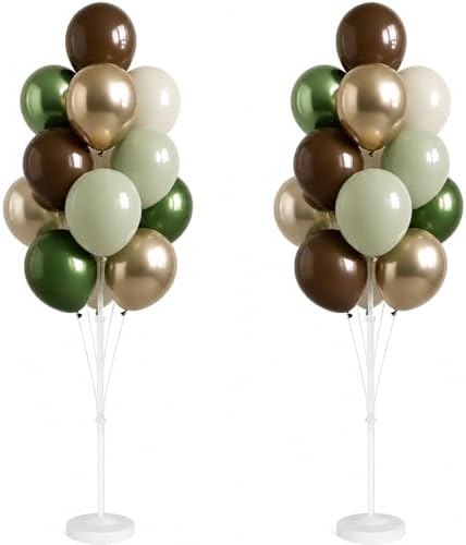 2 Sets Gold Balloon Stand Kit With Base For Floor or Table in 2 Count (Pack of 1) in Forest