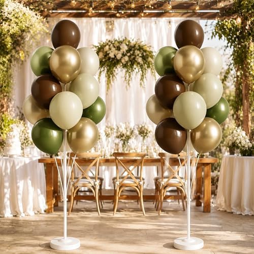 2 Sets Gold Balloon Stand Kit With Base For Floor or Table in 2 Count (Pack of 1) in Forest, alternate view 2
