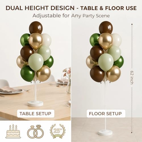 2 Sets Gold Balloon Stand Kit With Base For Floor or Table in 2 Count (Pack of 1) in Forest, alternate view 3