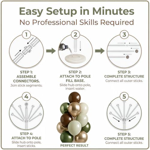 2 Sets Gold Balloon Stand Kit With Base For Floor or Table in 2 Count (Pack of 1) in Forest, alternate view 5