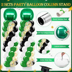 2 Sets Green Black White Balloon Column Stand Kit, Adjustable Floor Balloon Tower with Foil & Latex Balloons, alternate view