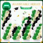 2 Sets Green Black White Balloon Column Stand Kit, Adjustable Floor Balloon Tower with Foil & Latex Balloons, alternate view