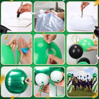 2 Sets Green Black White Balloon Column Stand Kit, Adjustable Floor Balloon Tower with Foil & Latex Balloons, alternate view