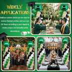 2 Sets Green Black White Balloon Column Stand Kit, Adjustable Floor Balloon Tower with Foil & Latex Balloons, alternate view