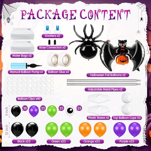 2 Sets Halloween Balloon Column Kit, Bat, Spider, alternate view 3