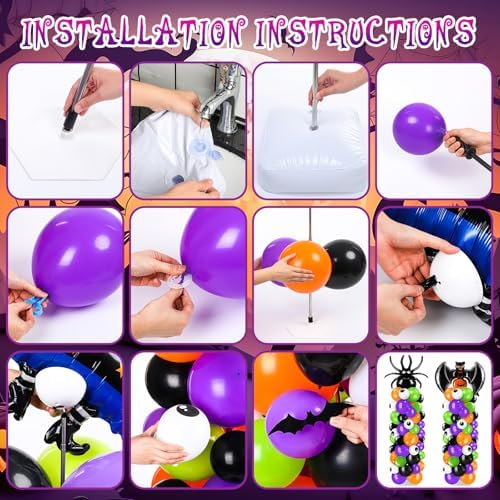 2 Sets Halloween Balloon Column Kit, Bat, Spider, alternate view 5
