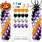2 Sets Halloween Balloon Column Stand Kit with Pumpkin Spider