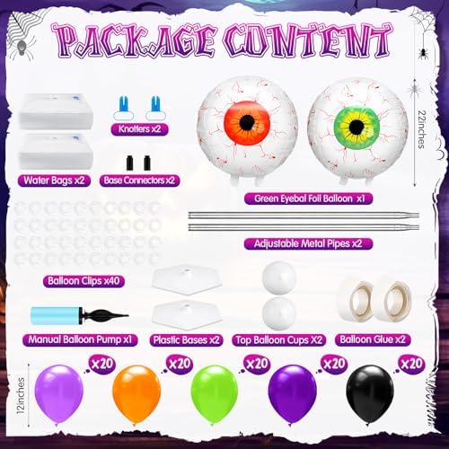 2 Sets Halloween Eyeball Balloon Column Stand Kit, alternate view 2