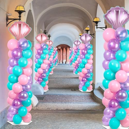 2 Sets Mermaid Balloon Column Stand Kit Adjustable Mermaid Balloon Decor, alternate view 2