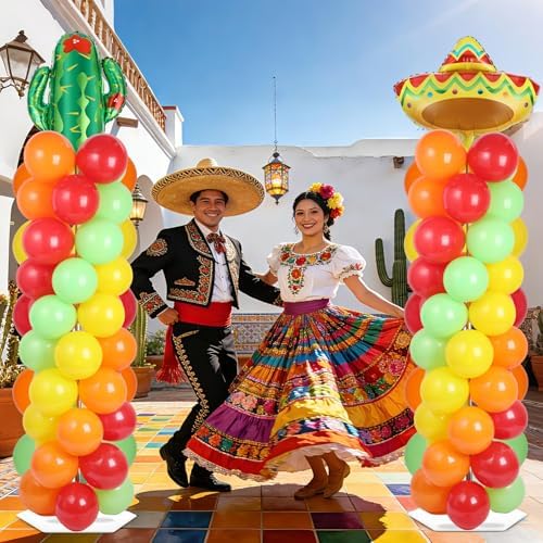 2 Sets Mexican Fiesta Balloon Column Stand Adjustable Cactus Balloon Decor, alternate view 2