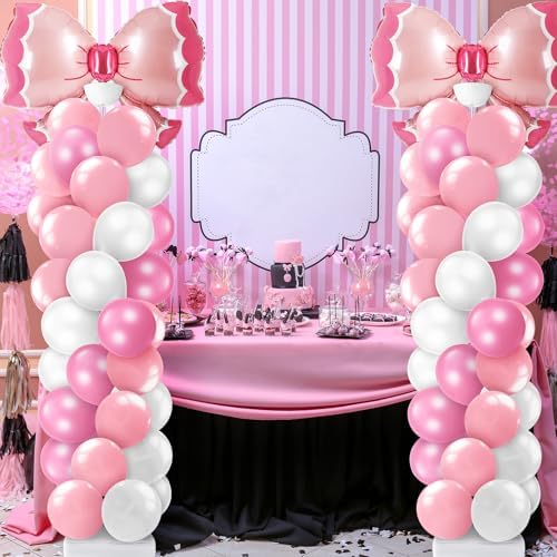 2 Sets Pink Bow Balloon Column Stand Kit, alternate view 2