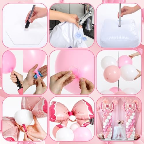 2 Sets Pink Bow Balloon Column Stand Kit, alternate view 6